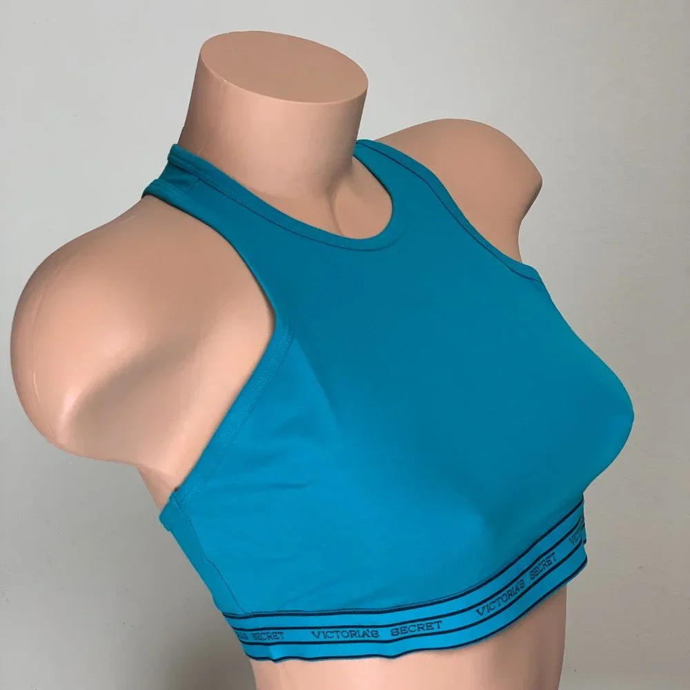 Victoria's Secret VS Blue Cotton Racerback Bralette Bra Top M - Picture 2 of 4